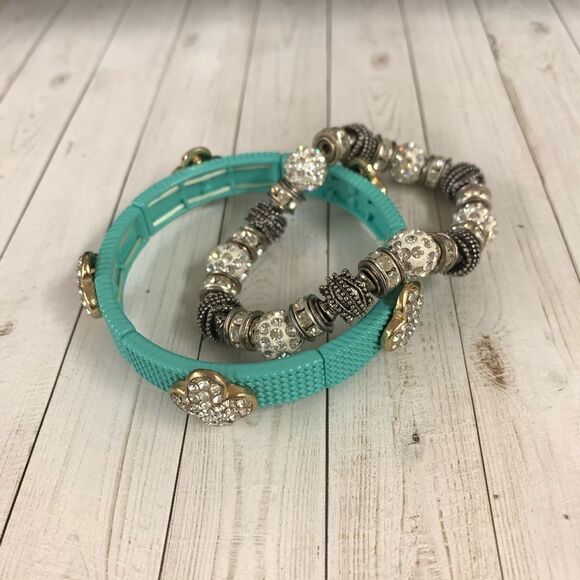 Stretch Crystal and Beaded Bracelet Bundle - Picture 2 of 2